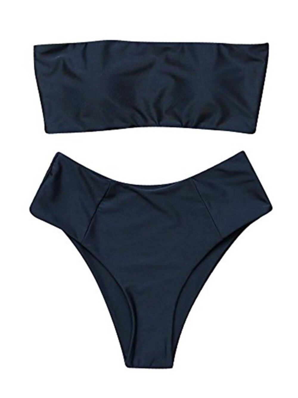 Womens High Waisted Bikini Strapless Off Shoulder Two Piece Swimsuit Set